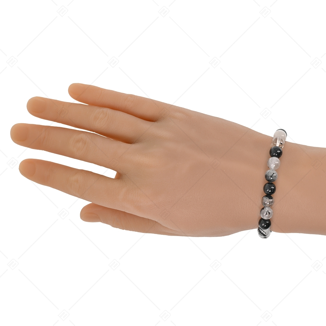 BALCANO - Schwarzer Rutilquarz / Mineral Perlen Armband (853090ZJ11)