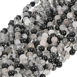 BALCANO - Schwarzer Rutilquarz / Mineral Perlen Armband