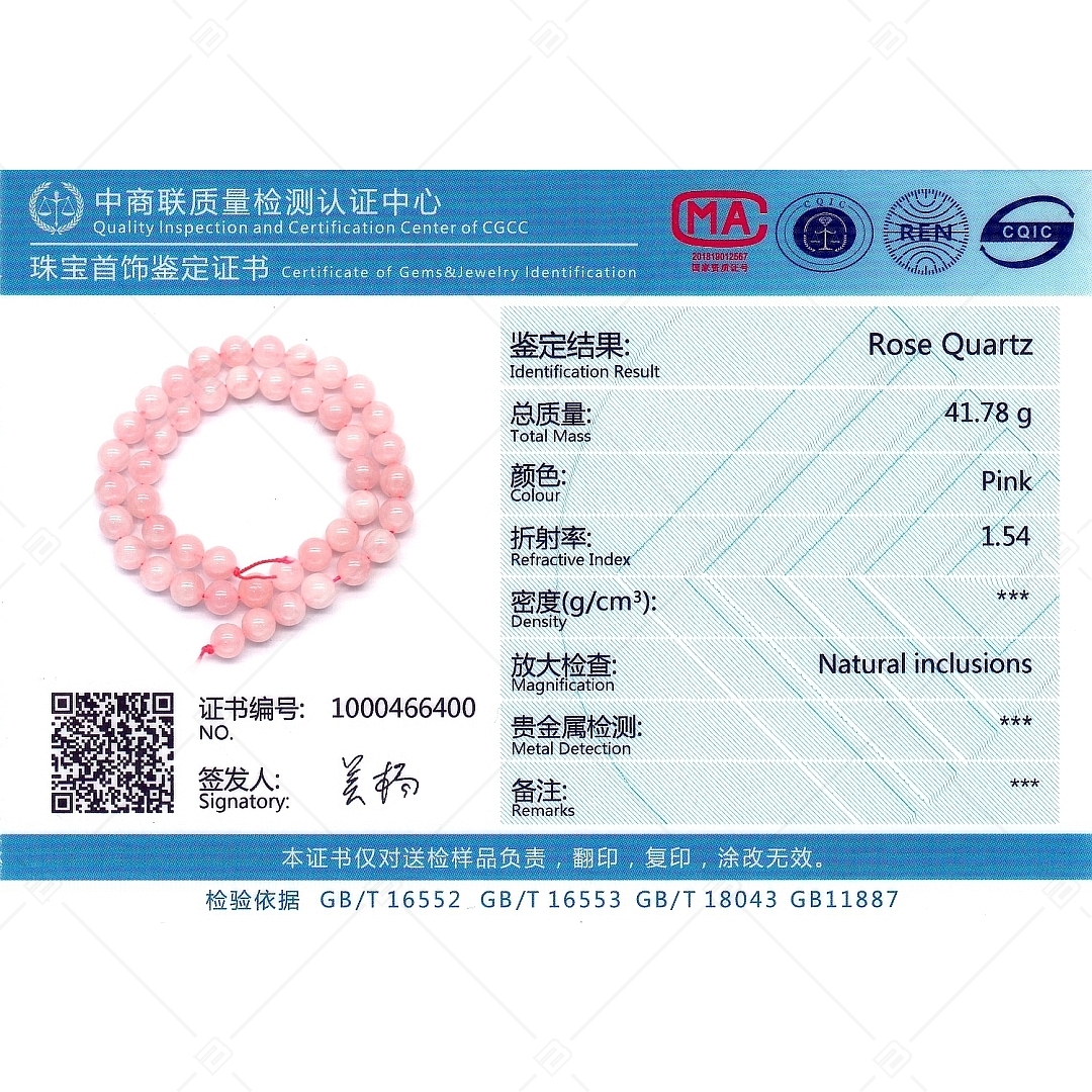 BALCANO - Rosen Quarz / Mineral Perlen Armband (853093ZJ28)