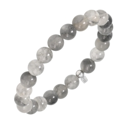 BALCANO - Quartz de nuage / Bracelet de perle minérale
