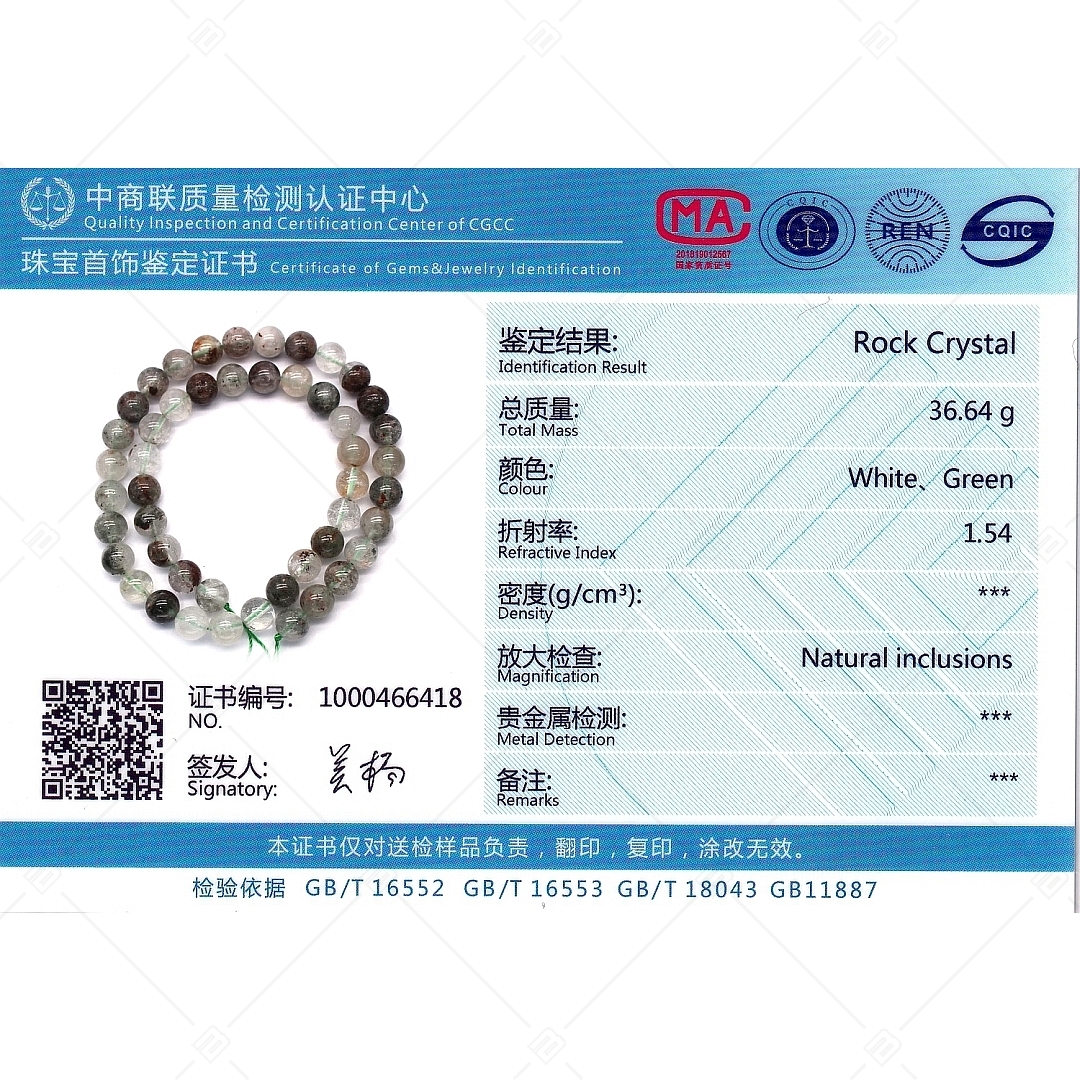 BALCANO - Grüner Geisterstein Bergkristall / Mineral Perlen Armband (853103ZJ99)