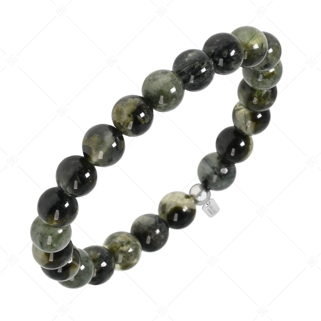 BALCANO - Dunkel Grüner Traubenstein Prehnit / Mineral Perlen Armband (853106ZJ33)