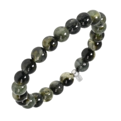 BALCANO - Préhnite pierre de raisin vert foncé / Bracelet de perle minérale