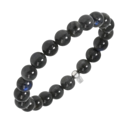 BALCANO - Blaugrauer Labradorit / Mineral Perlen Armband