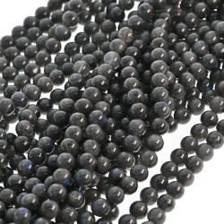 BALCANO - Blaugrauer Labradorit / Mineral Perlen Armband