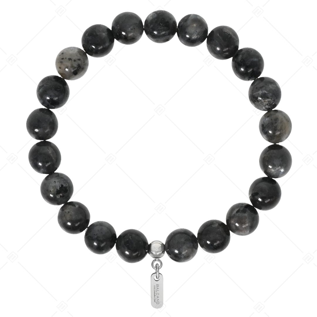 BALCANO - Schwarzer Labradorit / Mineral Perlen Armband (853108ZJ11)