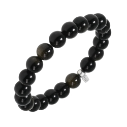 BALCANO - Obsidienne d'or / Bracelet de perle minérale