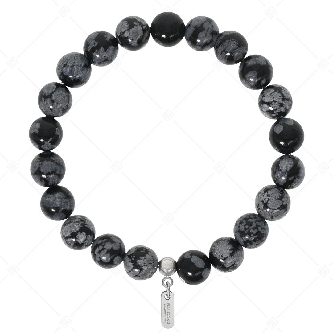 BALCANO - Schneeflocken Obsidian / Mineral Perlen Armband (853120ZJ99)