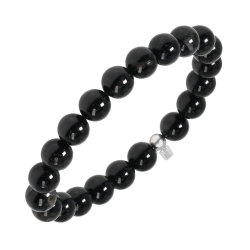 BALCANO - Schwarzer Turmalin / Mineral Perlen Armband