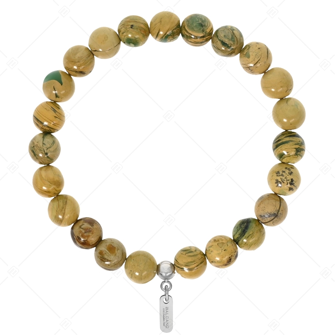 BALCANO -  Grüner Drachenstein Serpentin / Mineral Perlen Armband (853143ZJ99)