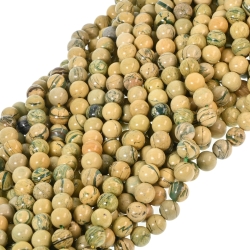 BALCANO -  Grüner Drachenstein Serpentin / Mineral Perlen Armband