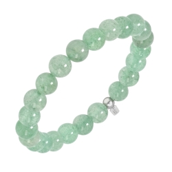 BALCANO - Grüner Erdbeerstein / Mineral Perlen Armband