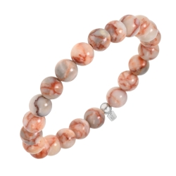 BALCANO - Jade pierre de toile rouge / Bracelet de perle minérale