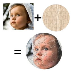 BALCANO - Puzzle / Puzzle circulaire en bois au design unique avec votre propre image - ⌀ 10 cm