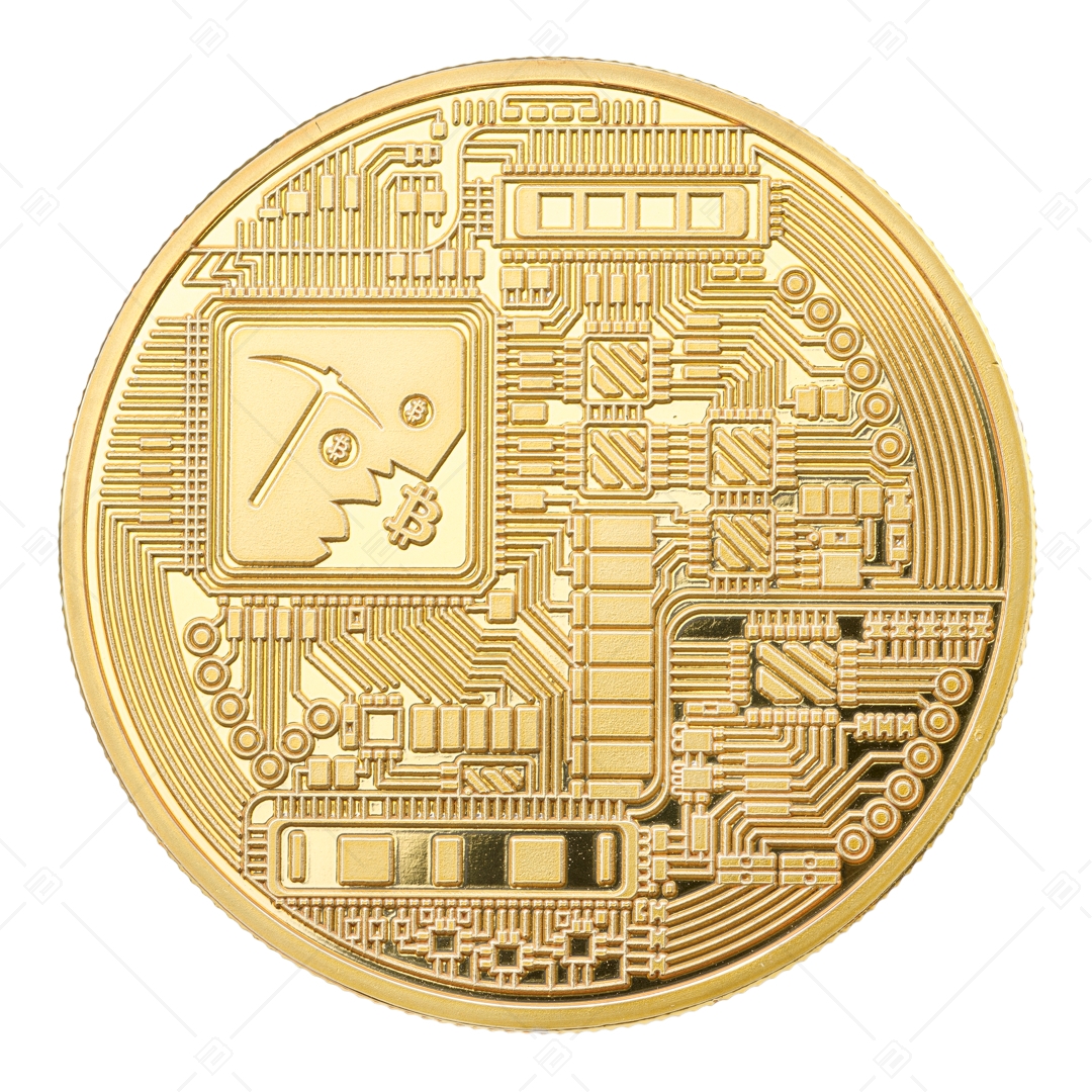 BALCANO - Bitcoin / Pièce décorative bitcoin au design unique avec revêtement en or 24 carats dans une boîte cadeau (901001CC99)