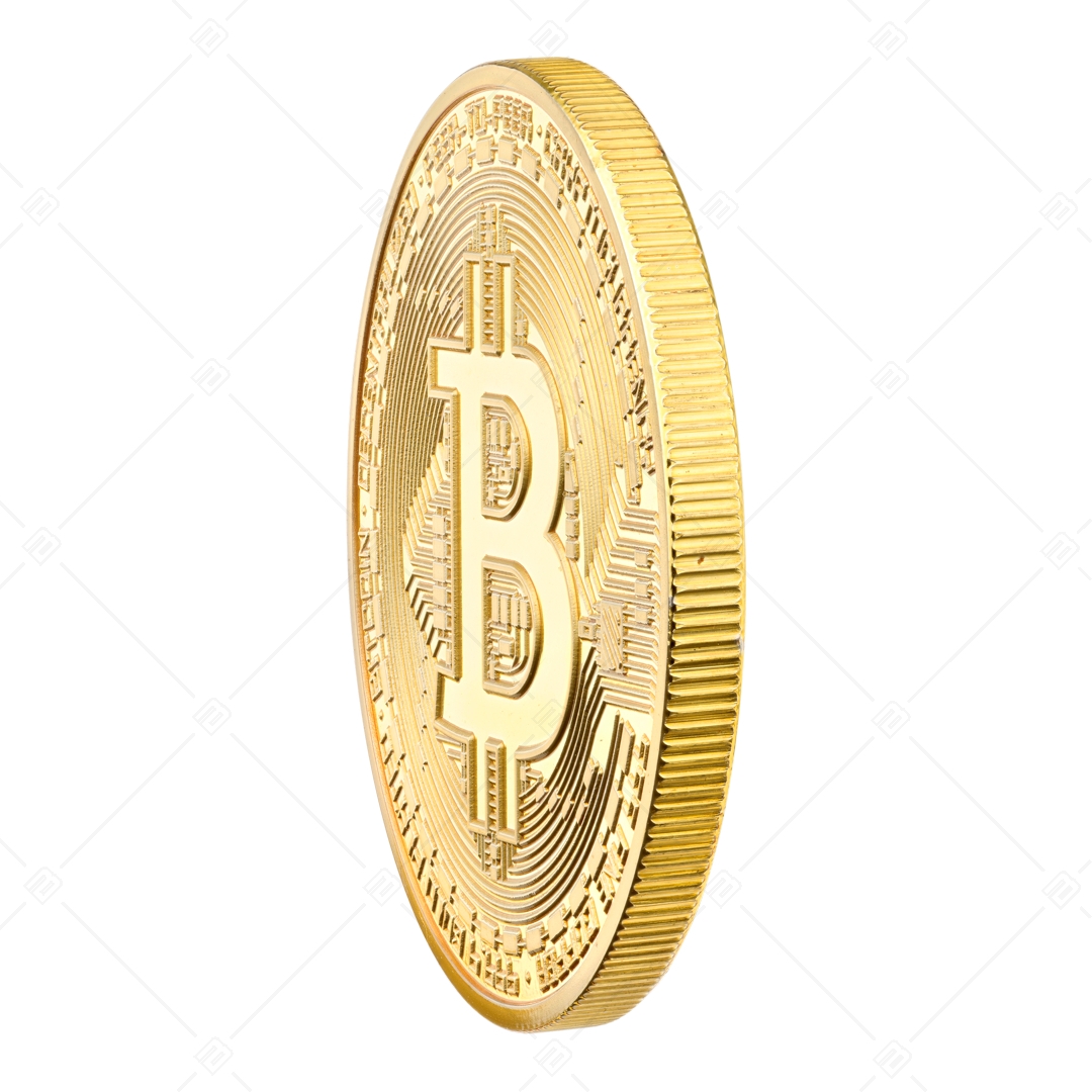 BALCANO - Bitcoin / Pièce décorative bitcoin au design unique avec revêtement en or 24 carats dans une boîte cadeau (901001CC99)